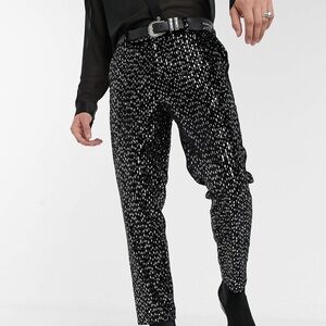 ASOS DESIGN Men’s sequin slim crop smart trousers